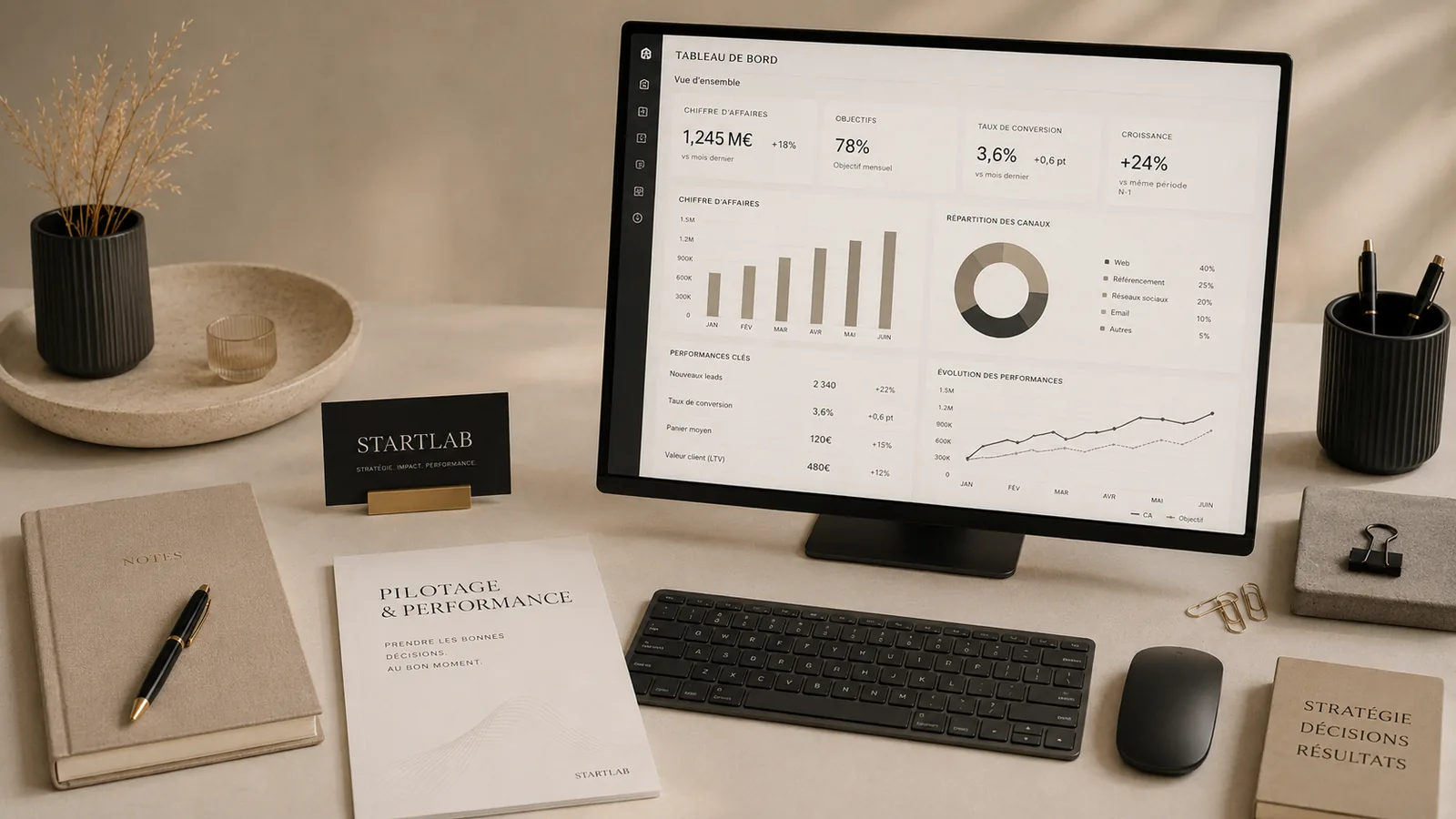 Dashboard KPI construit par STARTLAB Studio